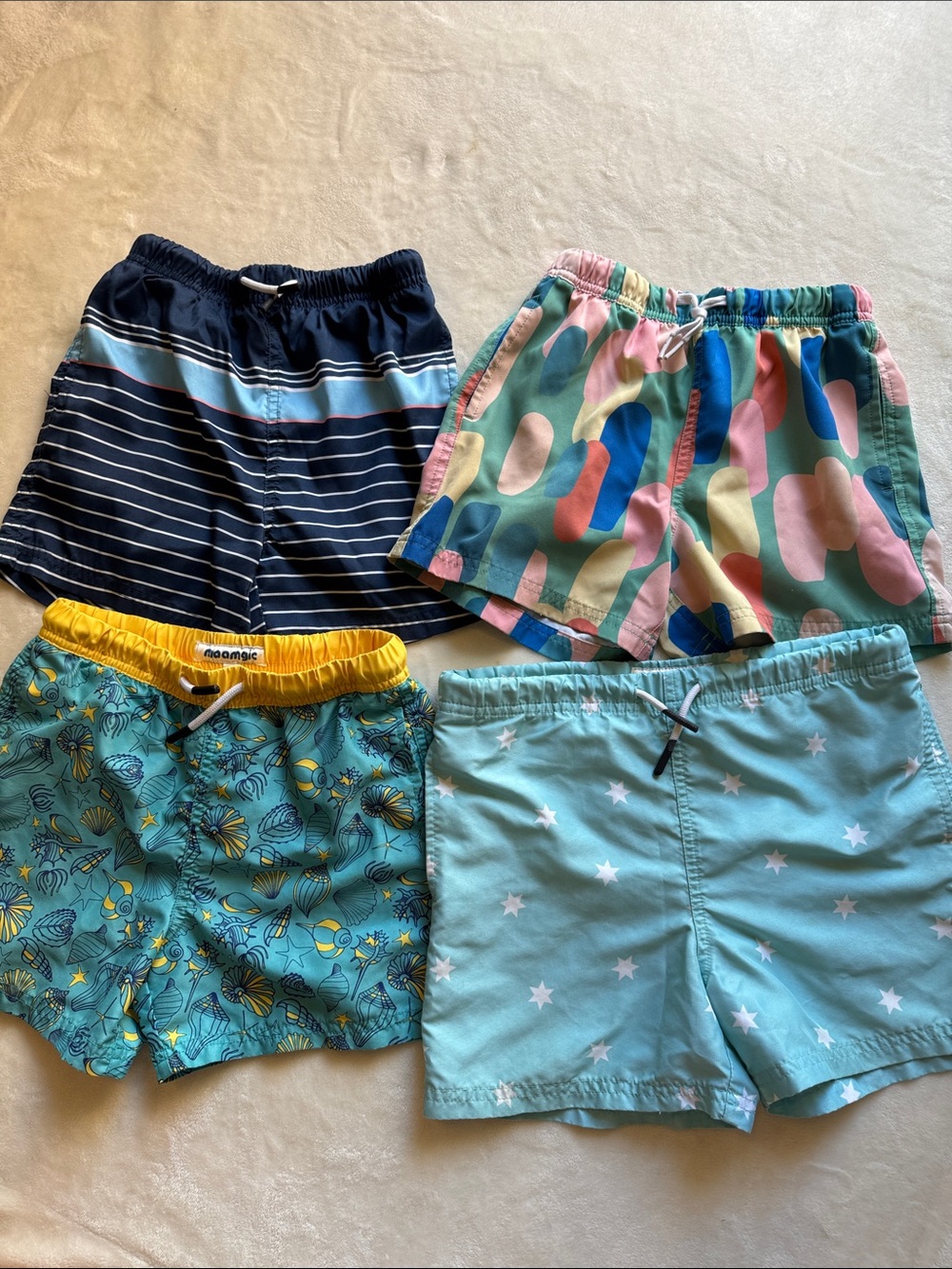 Lot of 4 - Boys Maamgic Swim Trunks - Size 7